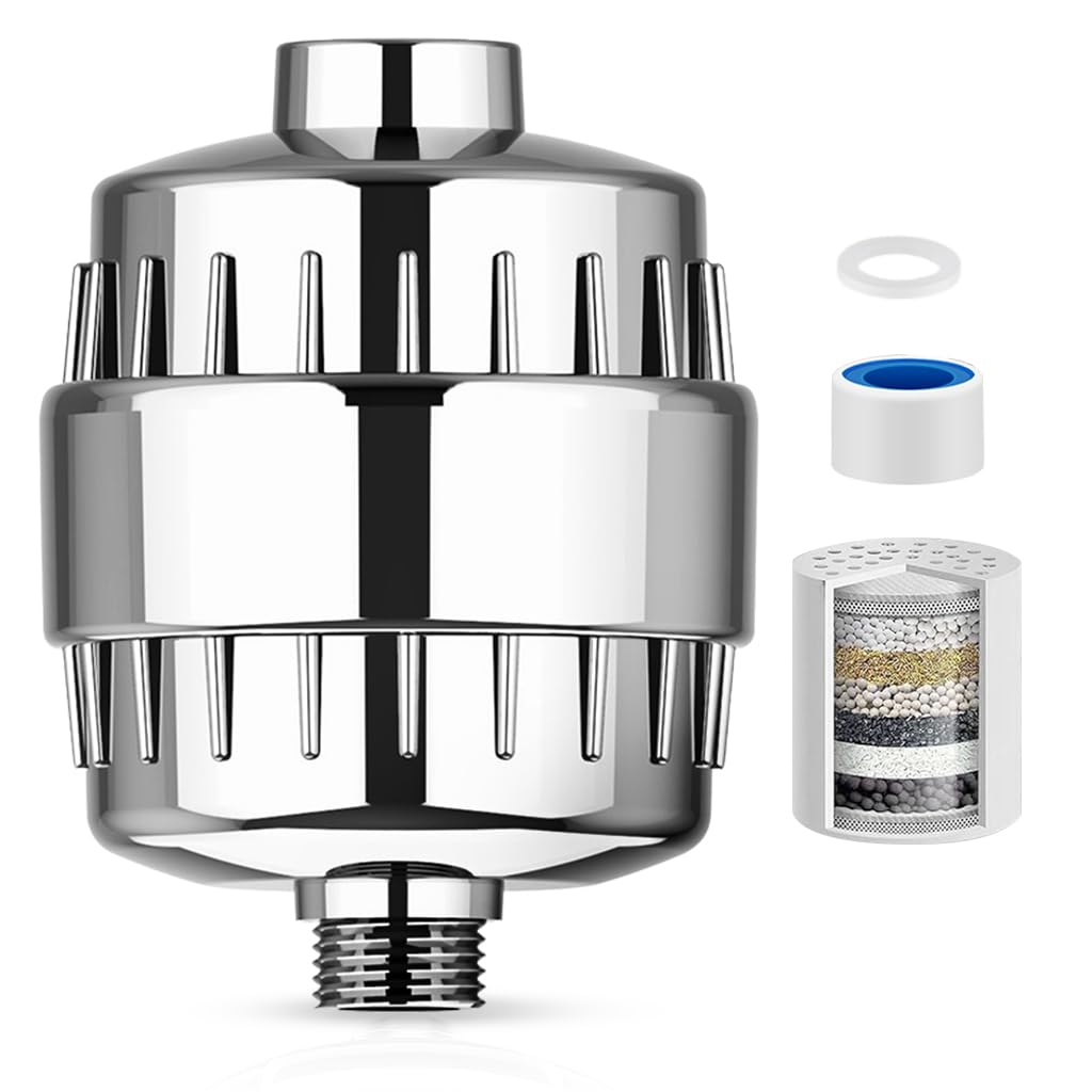 Supvox Shower Filter Softener Shower Filter External Shower Water Filter for Overhead Shower System Multi-Layer Active Carbon Shower Filter, Remove Odor & Heavy Metal Soften Water Supvox Shower Filter Softener Shower Filter External Shower Water Filter for Overhead Shower System Multi-Layer Active Carbon Shower Filter, Remove Odor & Heavy Metal Soften Water
